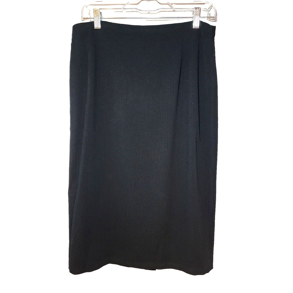 Garfield & Marks NY Womens Pencil Straight Textured Skirt Black Rear Zip Size 12